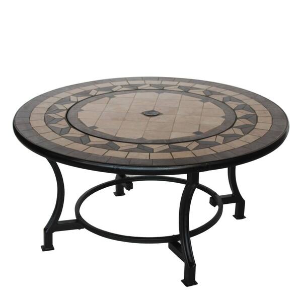 Shop Aleko Compact Round Mosaic Tile Convertible Fire Pit Table