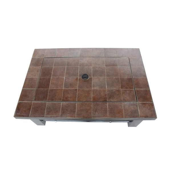 Shop Aleko Rectangular Mosaic Tile Slated Steel Convertible Fire