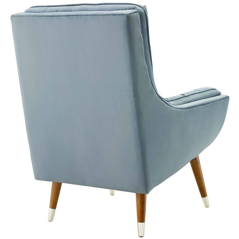Modway Suggest Button Tufted Upholstered Velvet Lounge Chair, Gray