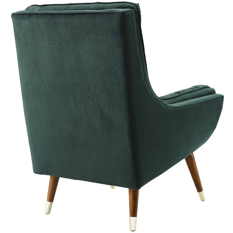 Modway Suggest Button Tufted Upholstered Velvet Lounge Chair, Gray
