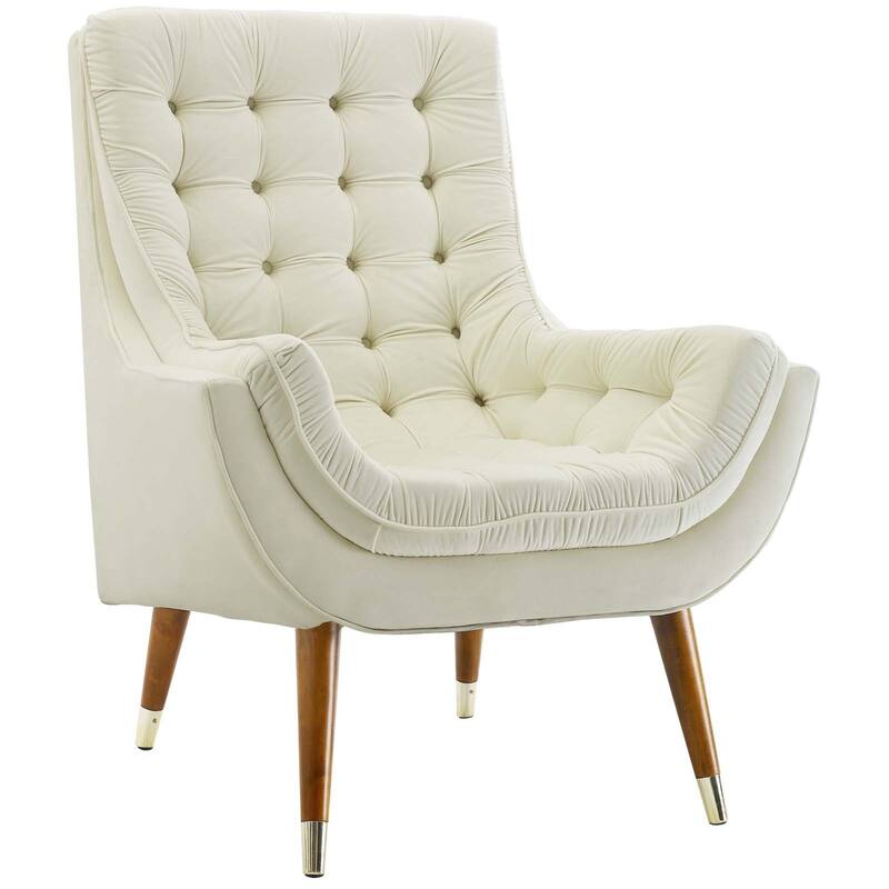 Modway Suggest Button Tufted Upholstered Velvet Lounge Chair, Gray