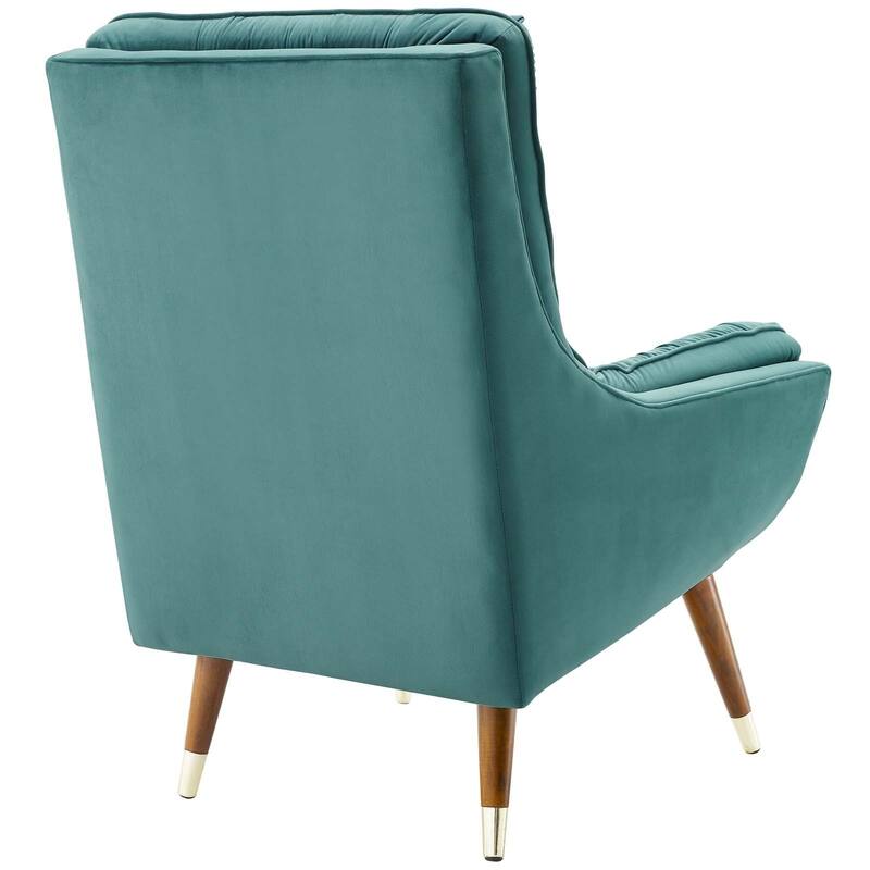 Modway Suggest Button Tufted Upholstered Velvet Lounge Chair, Gray