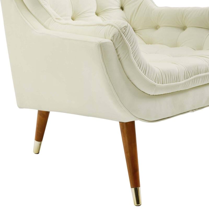 Modway Suggest Button Tufted Upholstered Velvet Lounge Chair, Gray