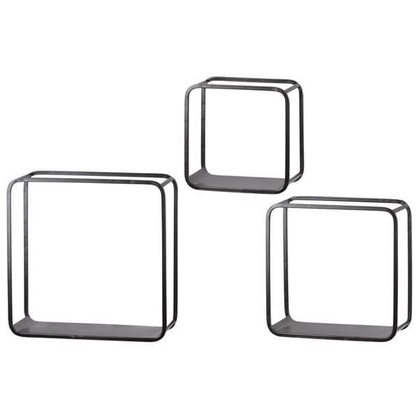 Metal Square Wall Shelf with Flat Bottom Surface, Round Corner Edges a