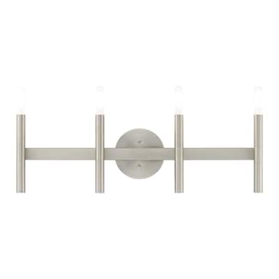 Livex Lighting Copenhagen 4-Light Brushed Nickel ADA Bath Vanity - 23.5"W x 10.75"H x 4"D