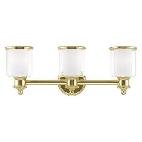 Livex Lighting Middlebush 3-Light Polished Brass Bath Vanity - 23.5"W x 9"H x 6.5"D
