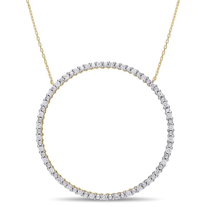 Miadora 10k Yellow Gold 3/4ct TDW Diamond Circle of Life Necklace