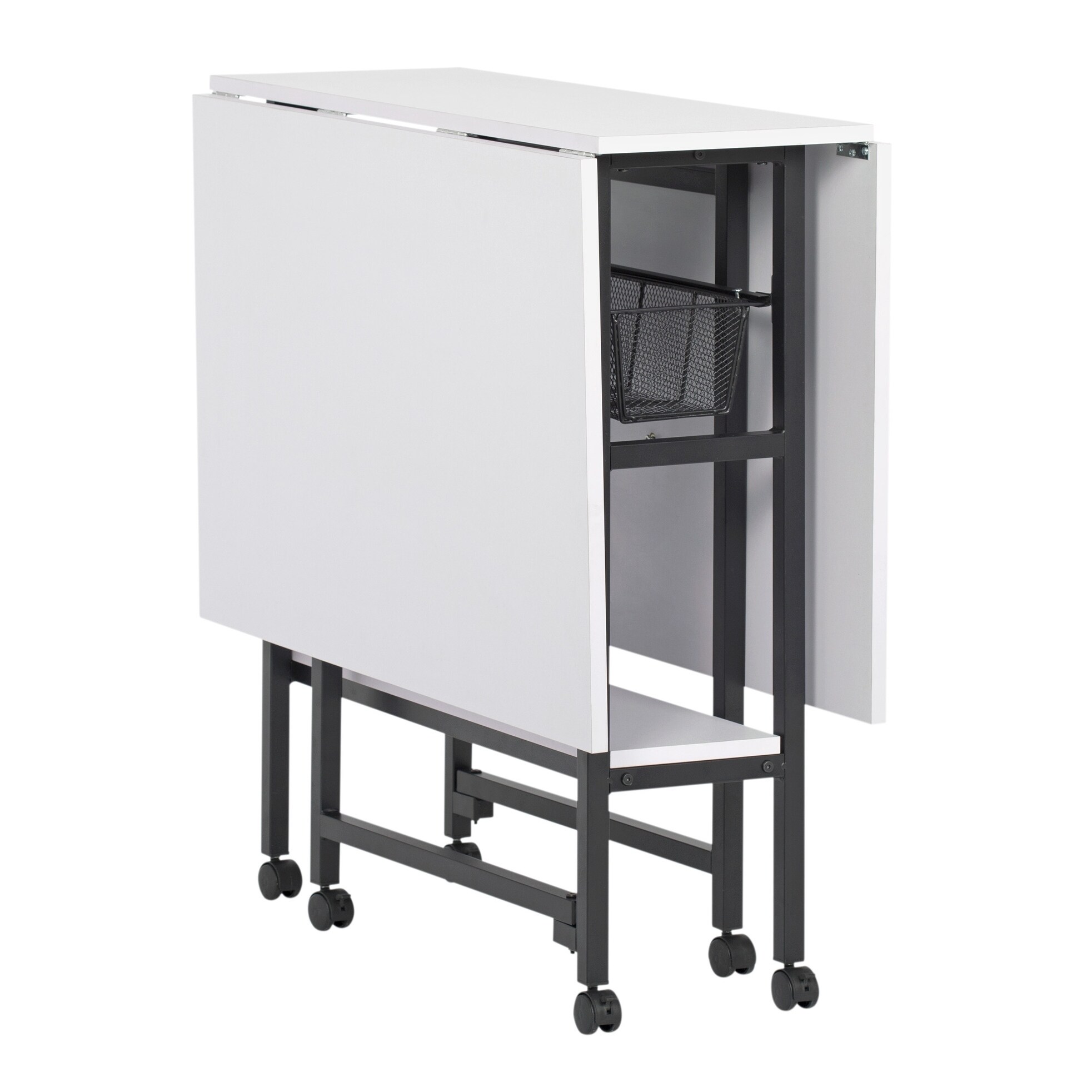 Sew Ready Standing Height Craft/Cutting Table with Baskets (36 H) - Charcoal / White