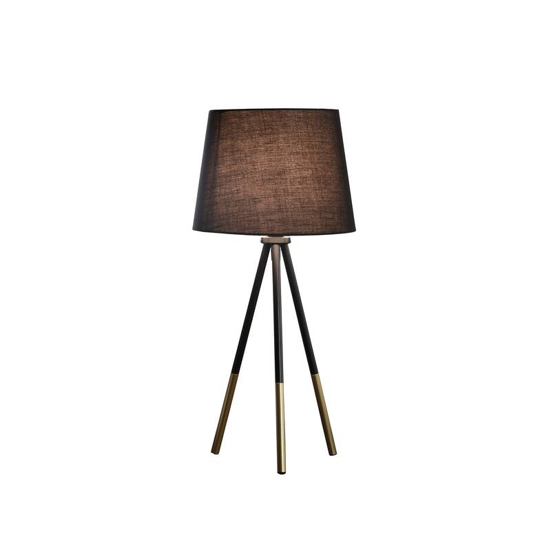 20 In Devon Black/ Gold Metal Tripod Table Lamp