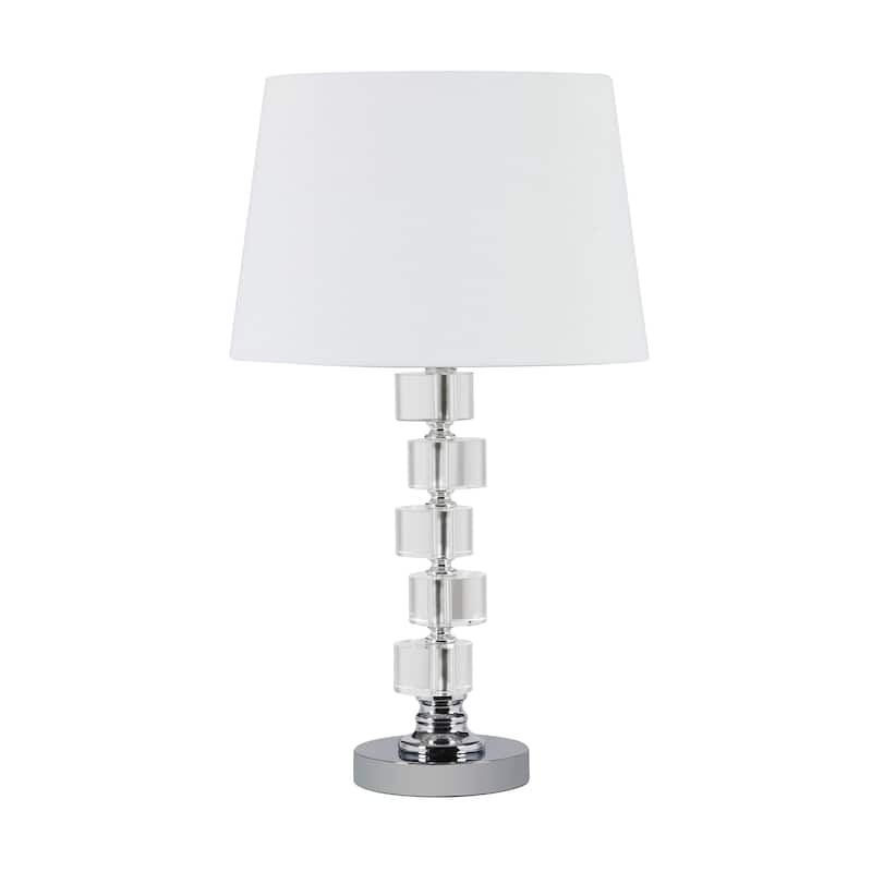 20 In. Adelaine 5 Crystal Round Cube Orb White Table Lamp