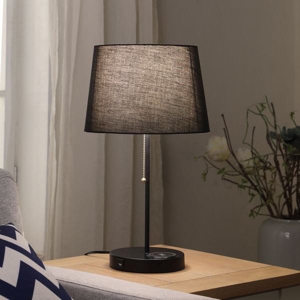 Bedside lamp hot sale with charging station