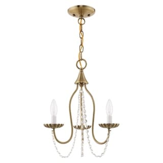 Livex Lighting Alessia 3-Light Mini Chandelier - 13"Dia. x 17"H (Antique Brass) - Chandeliers For Bedrooms by Overstock.com