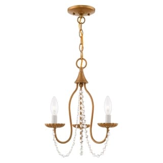 Livex Lighting Alessia 3-Light Mini Chandelier - 13"Dia. x 17"H (Antique Gold Leaf) - Chandeliers For Bedrooms by Overstock.com