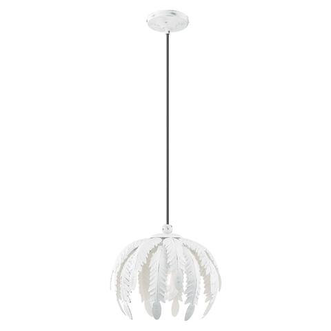 Livex Lighting Acanthus 1-Light Mini Pendant - 12.63"Dia. x 12.25"-90"Adj. H - 12.63"Dia. x 12.25"-90"Adj. H