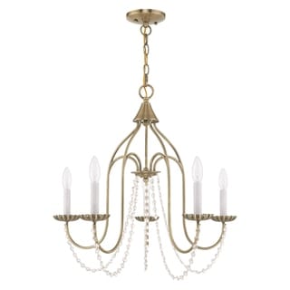 Livex Lighting Alessia 5-Light Chandelier - 24"Dia. x 23"H (Antique Brass) - Chandeliers For Bedrooms by Overstock.com