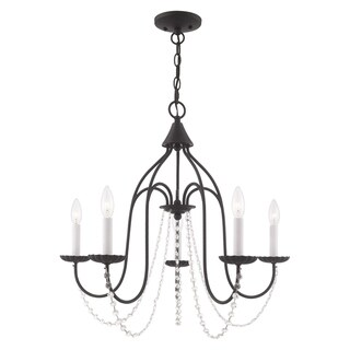 Livex Lighting Alessia 5-Light Chandelier - 24"Dia. x 23"H (Black) - Chandeliers For Bedrooms by Overstock.com
