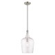 preview thumbnail 10 of 15, Livex Lighting Art Glass 1-light Carafe Mini Pendant - 9.25"Dia. x 18.5"-90"Adj. H Clear - Brushed Nickel & Clear Glass - Brushed - Nickel