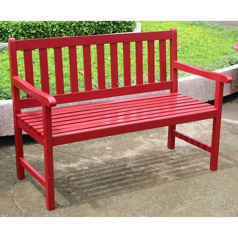 bench foot paint benches outdoor wood finish acacia caravan international garden patio furniture antiqued uv highland walmart inch overstock