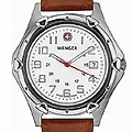 Wenger Men's Standard Issue XL Watch with Brown Leather Strap