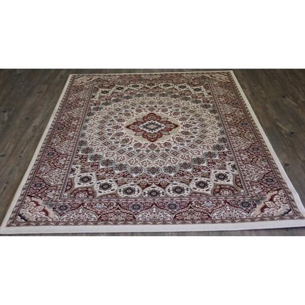 8x11 Abstract Area Rug Cream - 7'10" x 10'6"
