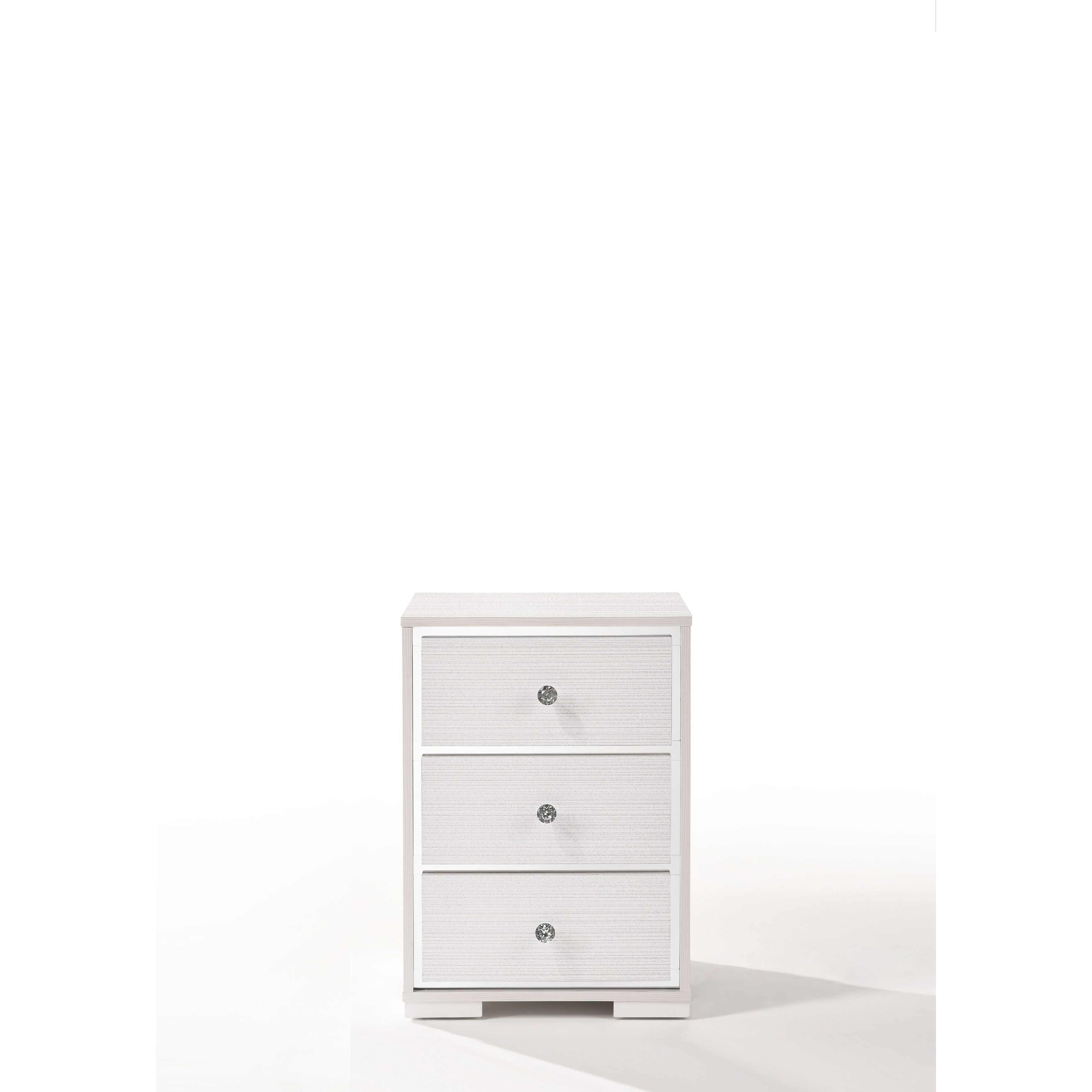 cream dresser and nightstand