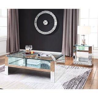 Nysa - Coffee Table - Mirrored & Faux Crystals
