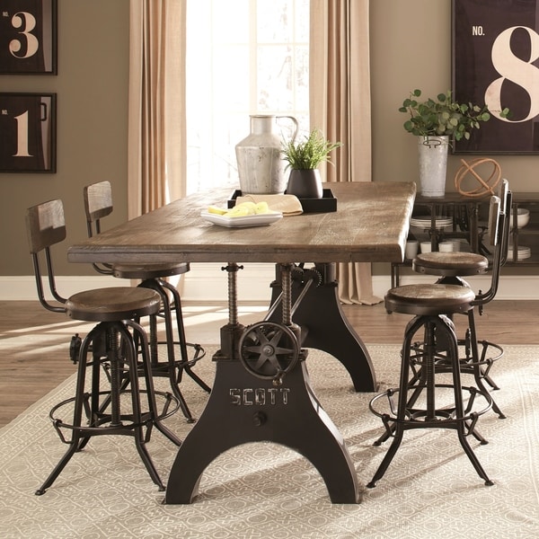 Cast Iron Vintage Milling Machine Design Counter Height Dining Set