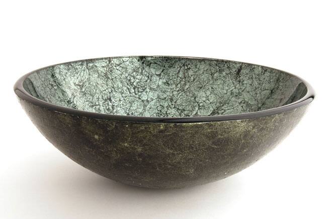 Fontaine Green Foil Glass Vessel Bathroom Sink