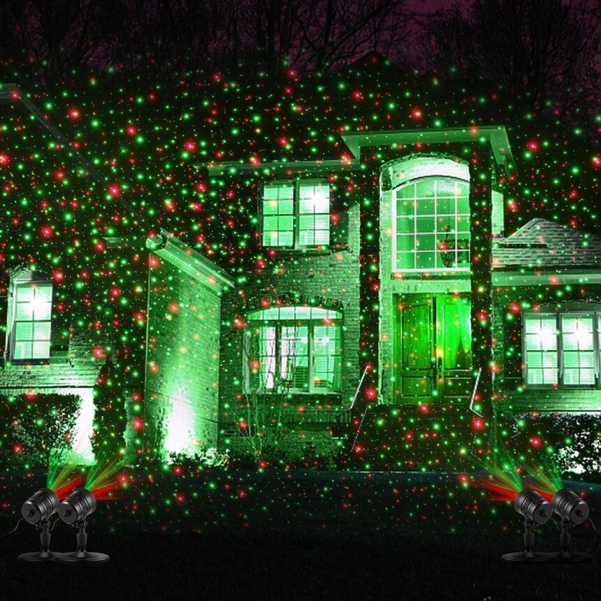 Waterproof Christmas Projection Lights with Red & Green with Remote Control  - Bed Bath & Beyond - 25768484