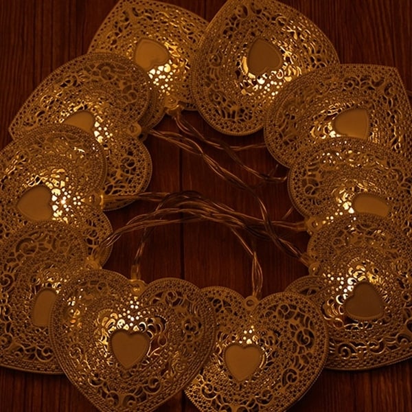 1 2m 10leds Hollow Heart Shape Fairy String Decorative Lights 1 2m 10leds Hollow Heart Shape Fairy String Decorative Lights Battery Operated