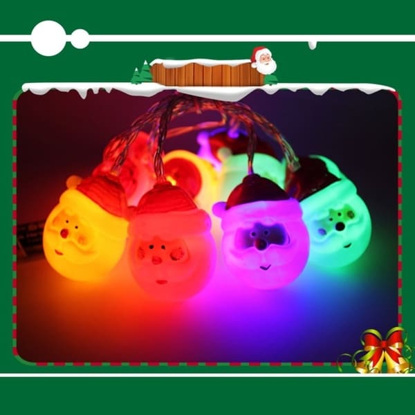 10LED Battery Powered LED String Light Christmas Oldman Head Party Event Light