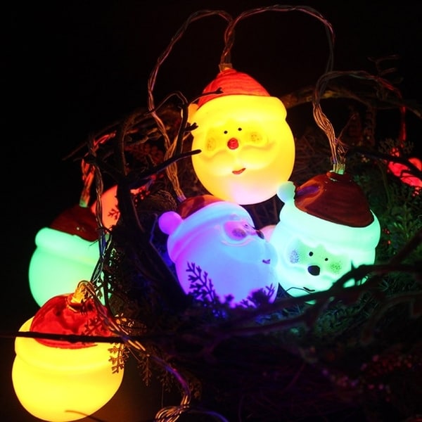 10LED Battery Powered LED String Light Christmas Oldman Head Party Event Light