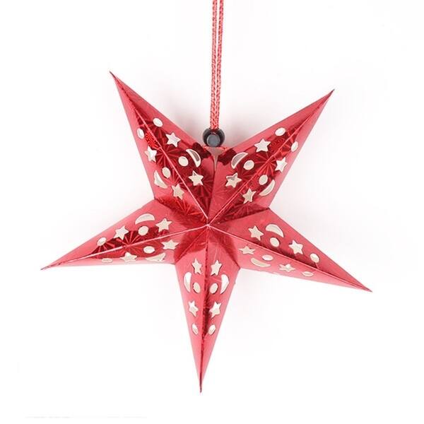 Shop 3d Hollow Star Pentagram Paper Lantern Lampshade
