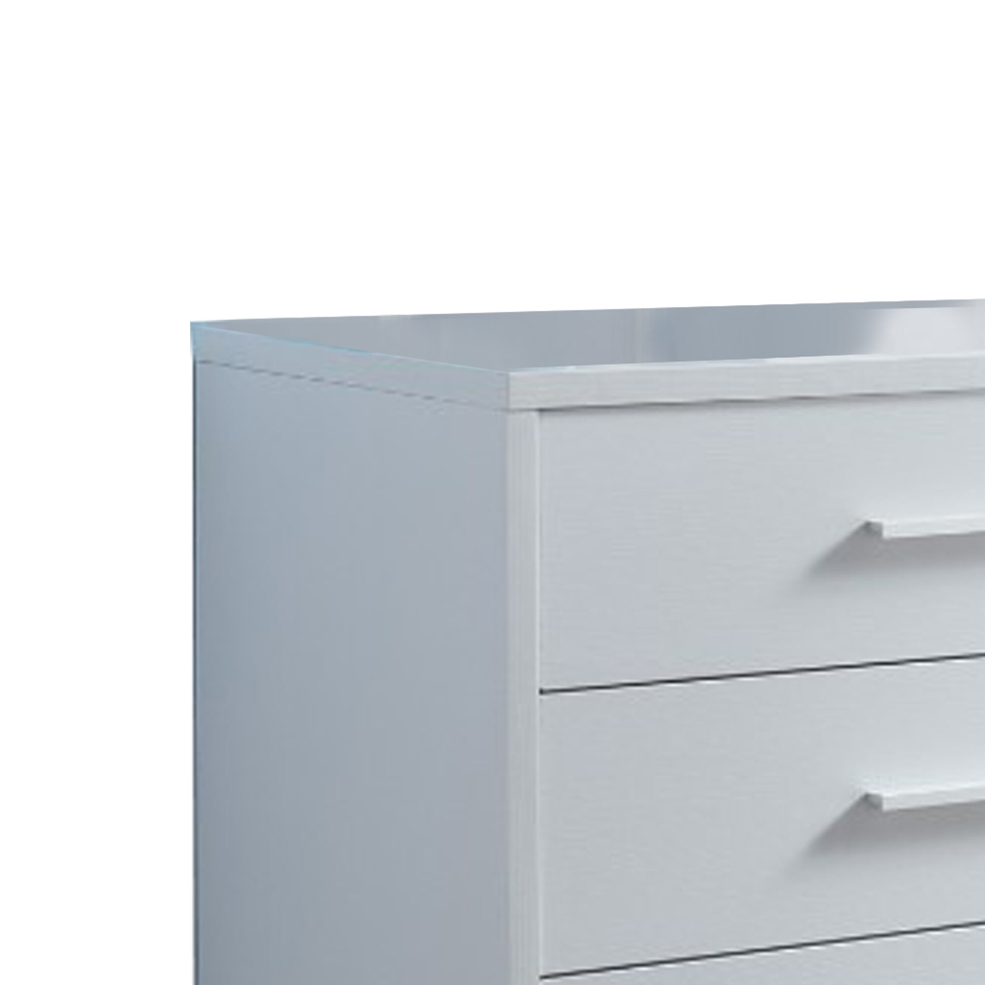 Shop Five Drawers Wooden Chest With Metal Bar Handles White And