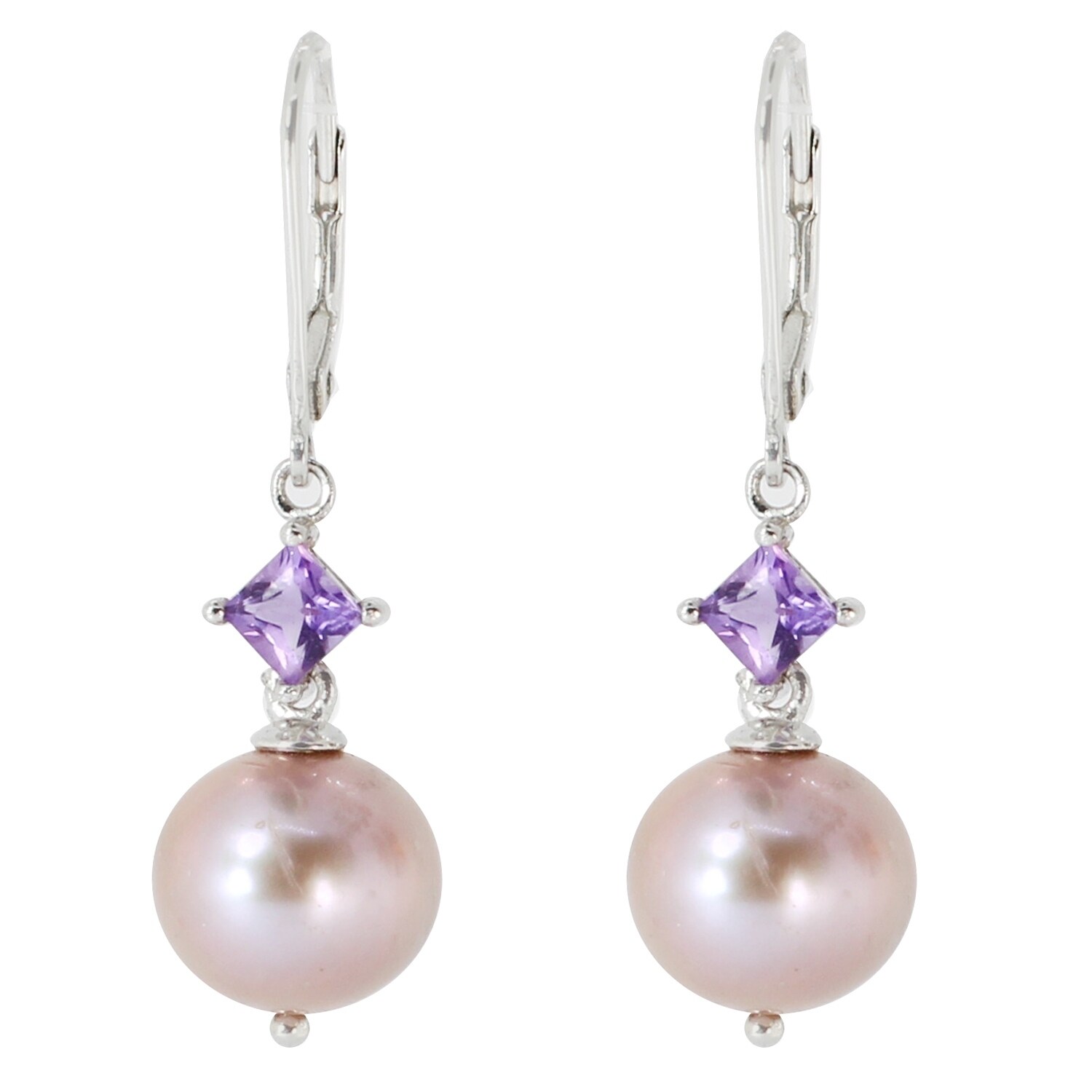 Michael Valitutti Palladium Silver Lavender Freshwater Cultured Pearl Brazilian Amethyst Drop Earrings Michael Valitutti Palladium Silver Lavender Freshwater Cultured Pearl Brazilian Amethyst Drop Earrings