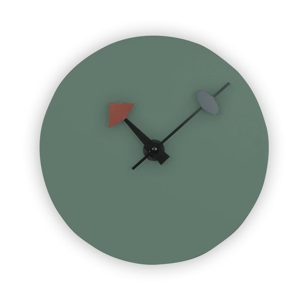 LeisureMod Manchester Ocean Green Round Silent Non-Ticking Wall Clock