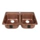preview thumbnail 1 of 0, Sinkology Santi Drop-In Handmade Pure Solid Copper 33 in. 1-Hole Double Bowl Copper Kitchen Sink Kit in Antique Copper