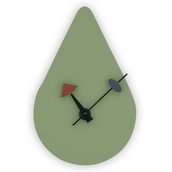 LeisureMod Manchester Mint raindrop Silent Non-Ticking Wall Clock