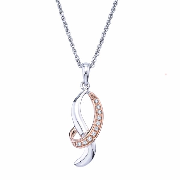 0.12 carats, H-I I2 Natural Diamond Band in 10K Rose Gold plated Sterling Silver 0.12 carats, H-I I2 Natural Diamond Band in 10K Rose Gold plated Sterling Silver