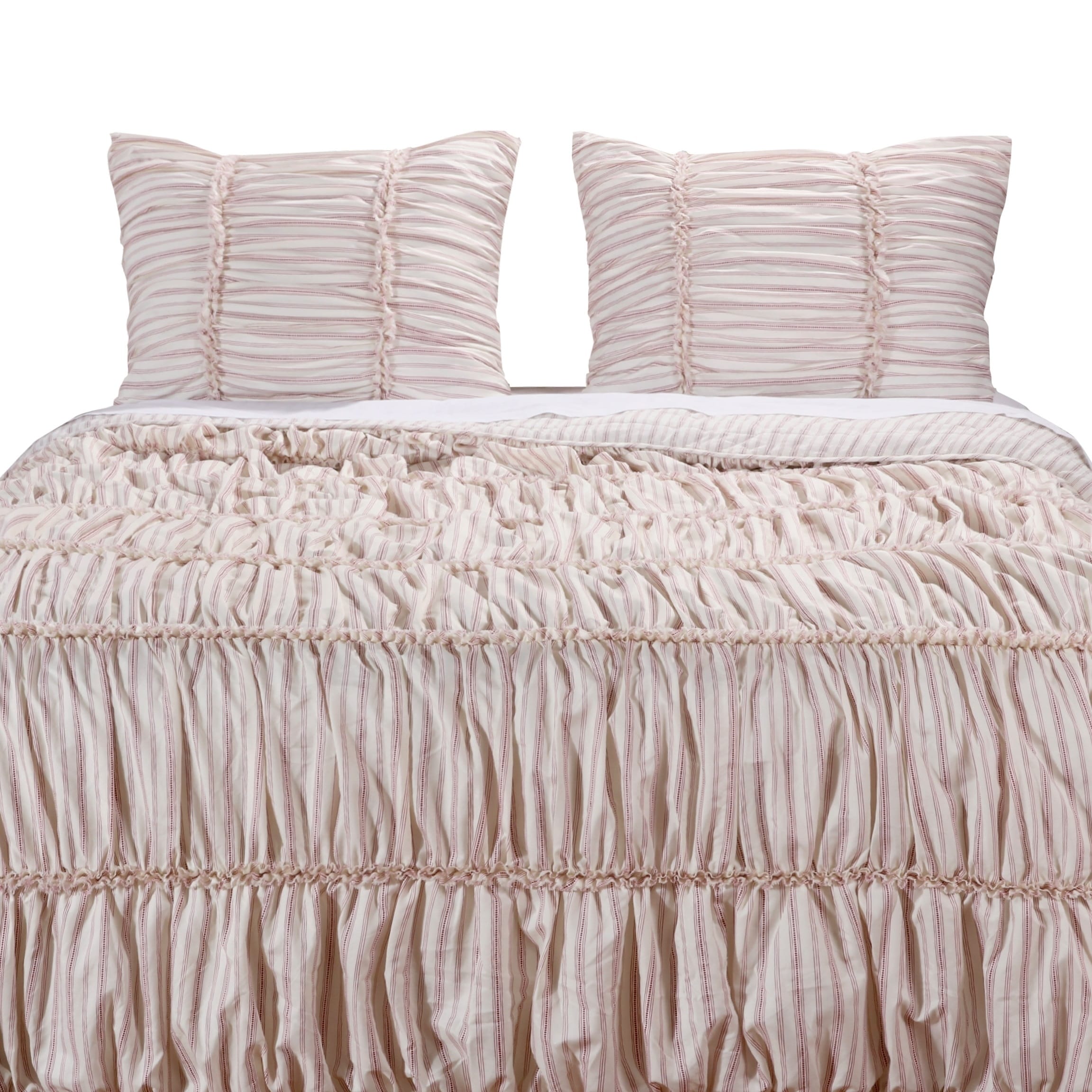 Greenland Home Fashion Farmhouse Chic Reversible Quilt /& Pillow Sham Set Red