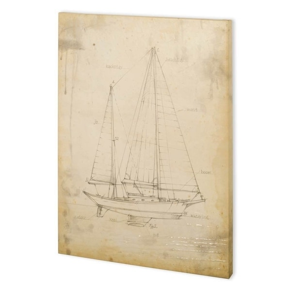 Mercana Sailboat Blueprint VI (44 x 58) Made to Order Canvas Art