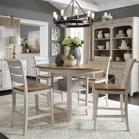 Farmhouse Kitchen Dining Room Sets Online At Our Farmhouse Reimagined Antique White 5 Piece Gathering Table Set