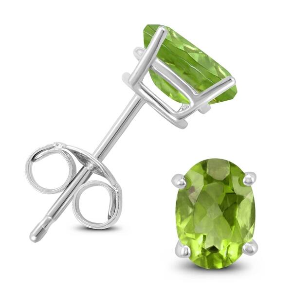 14k White Gold 7x5mm Oval Peridot Earrings 14k White Gold 7x5mm Oval Peridot Earrings