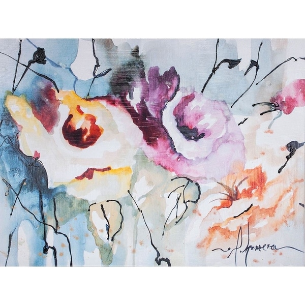 Mercana Blooms Aquas IV ( 52 x 39 ) Made to Order Canvas Art