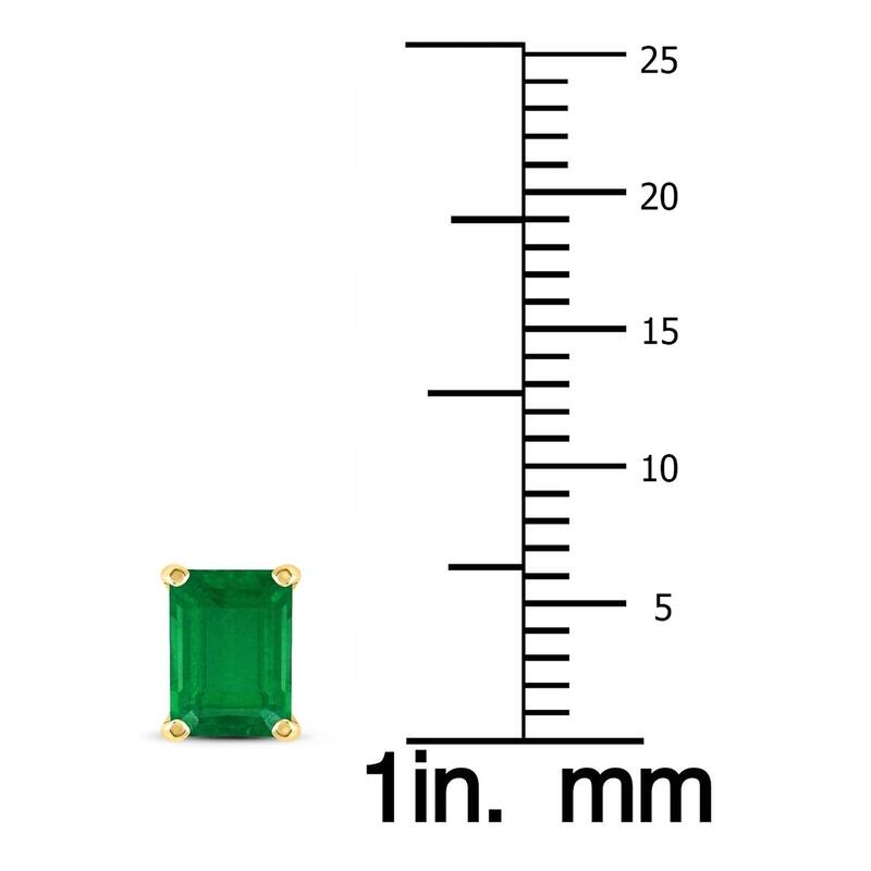 Marquee Jewels 14K Yellow Gold 5x3MM Emerald Shaped Emerald Earrings