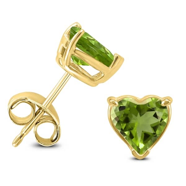 14k Yellow Gold 6mm Heart Peridot Earrings 14k Yellow Gold 6mm Heart Peridot Earrings