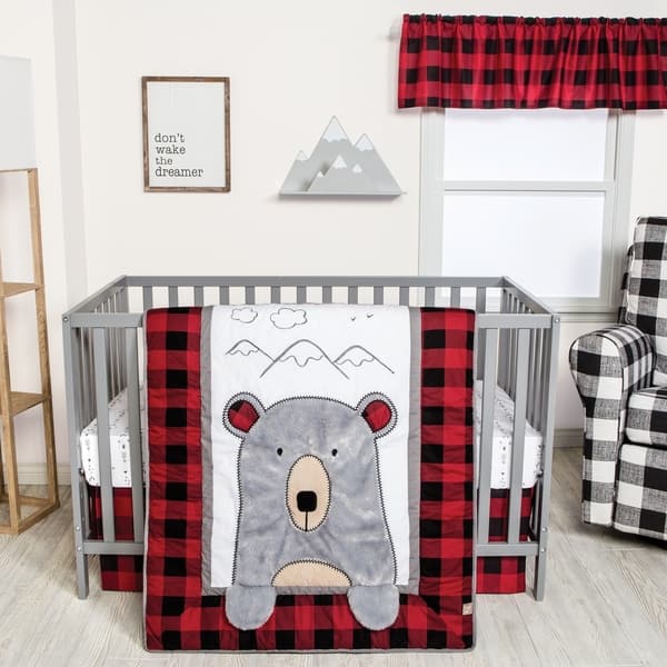 slide 2 of 10, Peak-a-Bear 3 Piece Crib Bedding Set