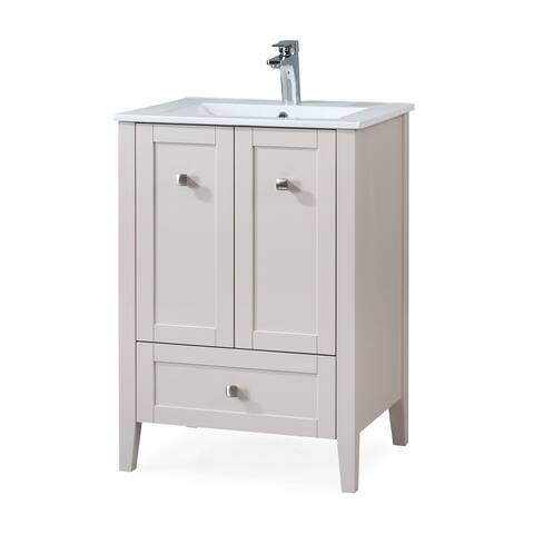 25" Tennant Brand Vermezzo Modern Small Taupe Bathroom Vanity