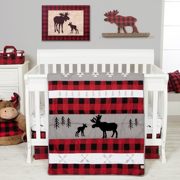 plaid crib set