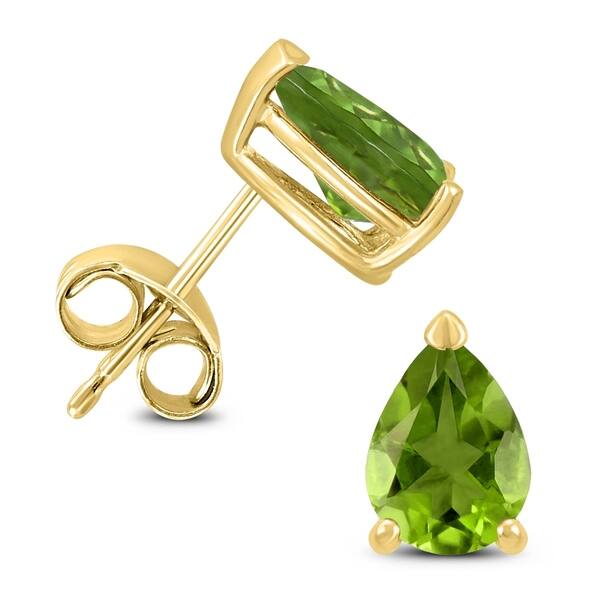 14k Yellow Gold Pear Peridot And Diamond Earrings 14k Yellow Gold Pear Peridot And Diamond Earrings